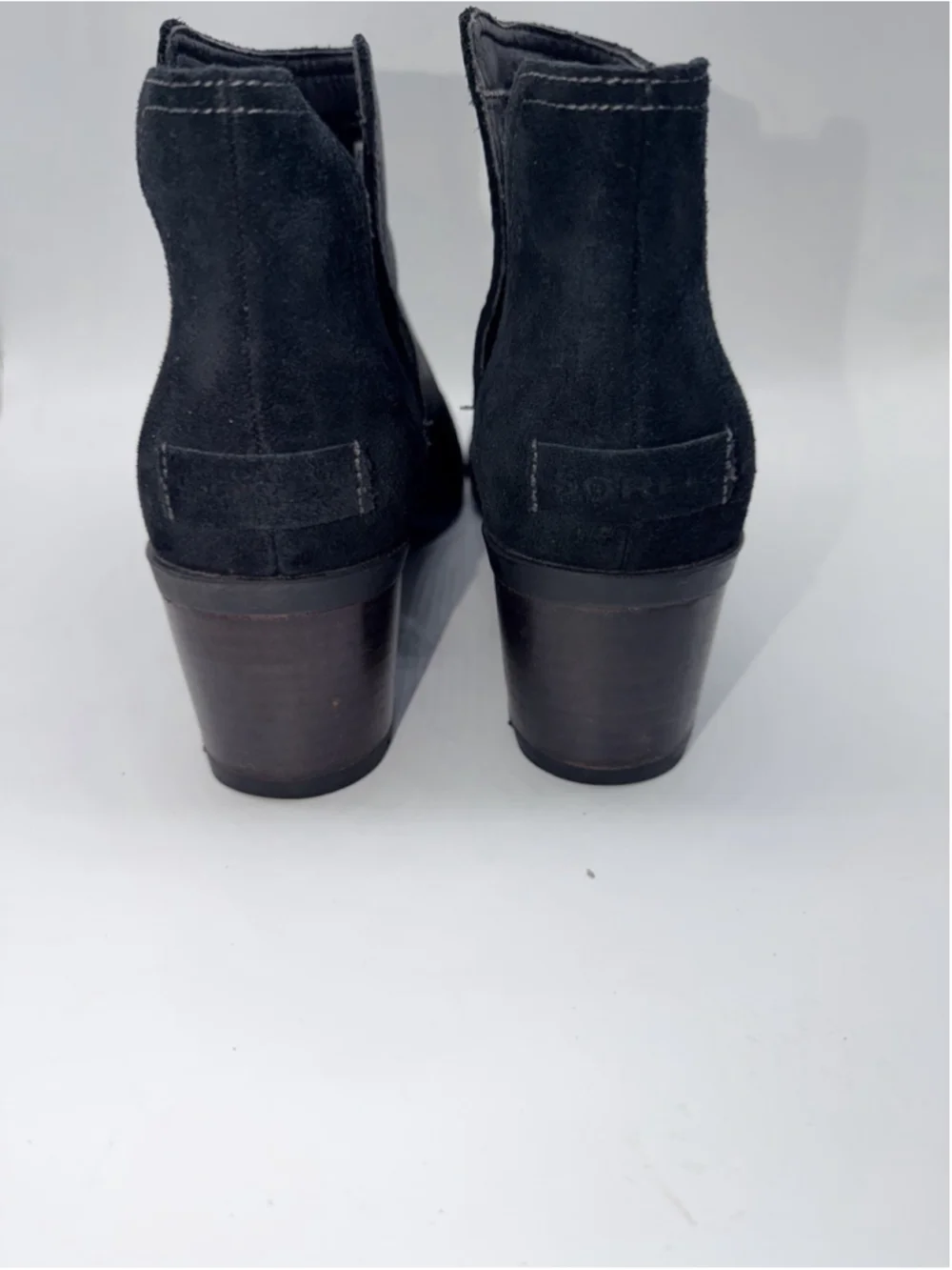 SOREL Cate Cut Out Ankle Boot Women Slip on Black Leather 9.5 NL-3383-010 2